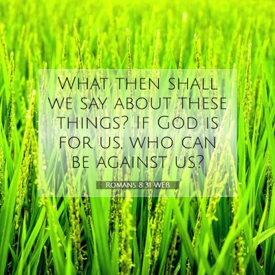 Picture 07 - Romans 8:31 WEB - What then shall we say about these things? If God - Bible Verse Picture