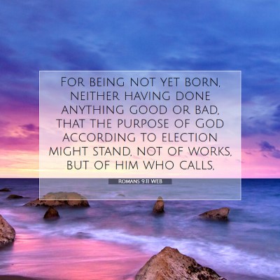 Picture 07 - Romans 9:11 WEB - For being not yet born, neither having done - Bible Verse Picture