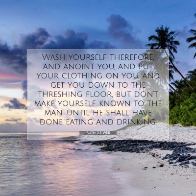 Picture 07 - Ruth 3:3 WEB - Wash yourself therefore, and anoint you, and put - Bible Verse Picture
