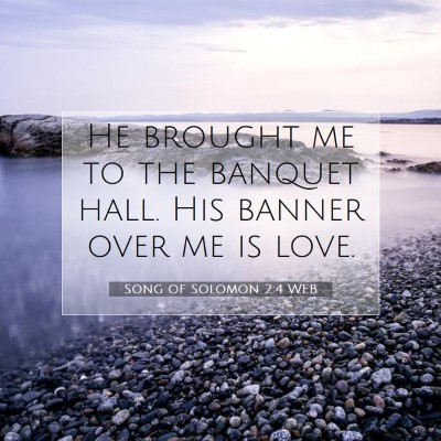 Picture 07 - Song of Solomon 2:4 WEB - He brought me to the banquet hall. His banner - Bible Verse Picture