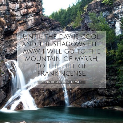 Picture 07 - Song of Solomon 4:6 WEB - Until the day is cool, and the shadows flee away, - Bible Verse Picture