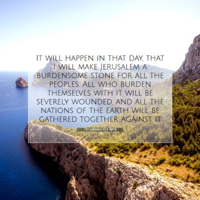Picture 07 - Zechariah 12:3 WEB - It will happen in that day, that I will make - Bible Verse Picture