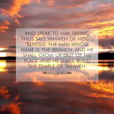 Picture 07 - Zechariah 6:12 WEB - and speak to him, saying, 'Thus says Yahweh of - Bible Verse Picture