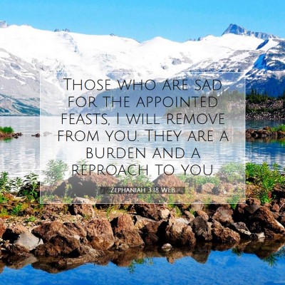 Picture 07 - Zephaniah 3:18 WEB - Those who are sad for the appointed feasts, I - Bible Verse Picture