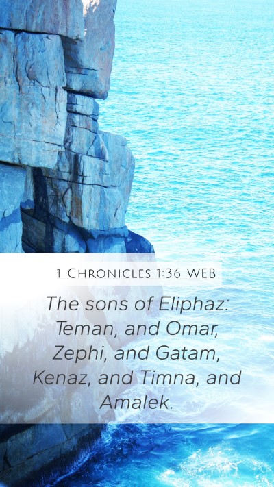 1 Chronicles 1:36 WEB Mobile Phone Wallpaper - The sons of Eliphaz: Teman, and Omar, Zephi, and - Mobile Bible Verse Wallpaper