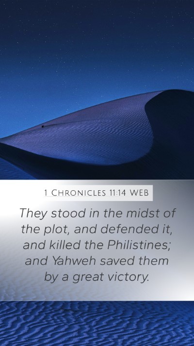 1 Chronicles 11:14 WEB Bible Verse Image