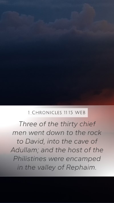 1 Chronicles 11:15 WEB Bible Verse Image