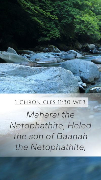 1 Chronicles 11:30 WEB Bible Verse Image