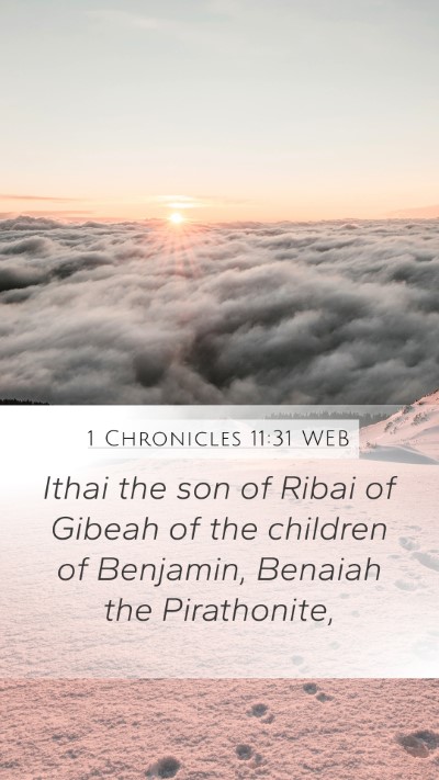 1 Chronicles 11:31 WEB Bible Verse Image