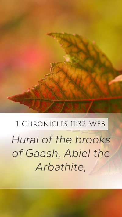 1 Chronicles 11:32 WEB Bible Verse Image