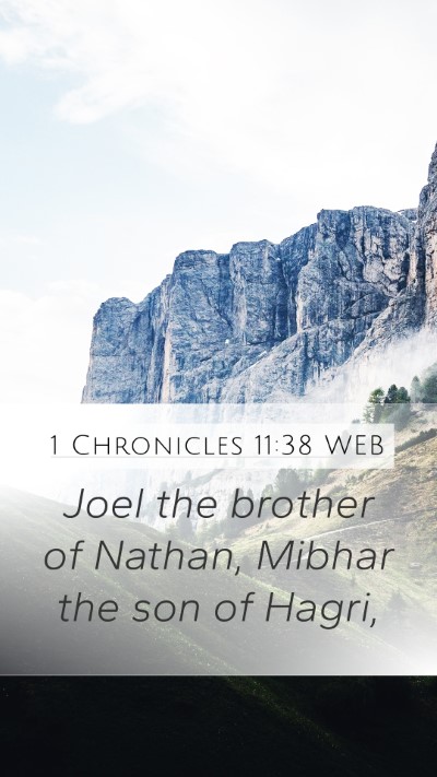 1 Chronicles 11:38 WEB Mobile Phone Wallpaper - Joel the brother of Nathan, Mibhar the son of - Mobile Bible Verse Wallpaper