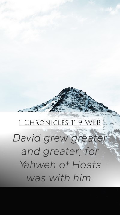 1 Chronicles 11:9 WEB Mobile Phone Wallpaper - David grew greater and greater; for Yahweh of - Mobile Bible Verse Wallpaper