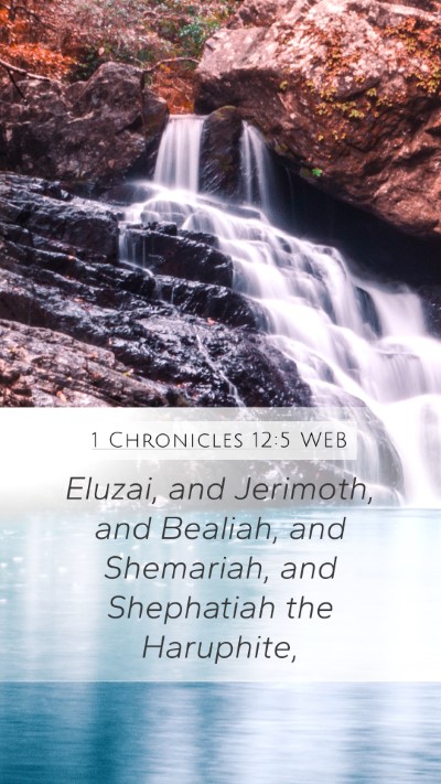 1 Chronicles 12:5 WEB Mobile Phone Wallpaper - Eluzai, and Jerimoth, and Bealiah, and Shemariah, - Mobile Bible Verse Wallpaper