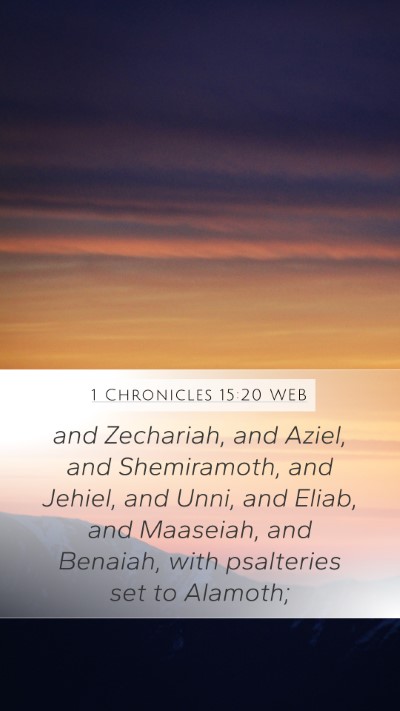 1 Chronicles 15:20 WEB Bible Verse Image
