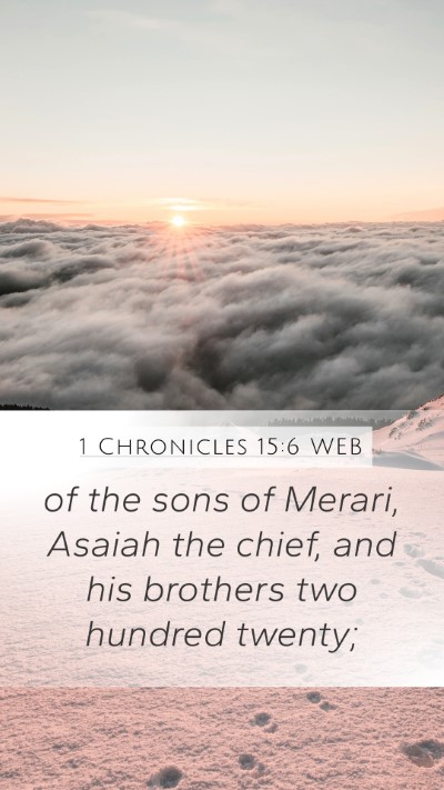 1 Chronicles 15:6 WEB Bible Verse Image