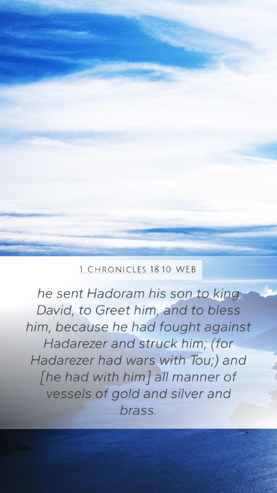 1 Chronicles 18:10 WEB Bible Verse Image