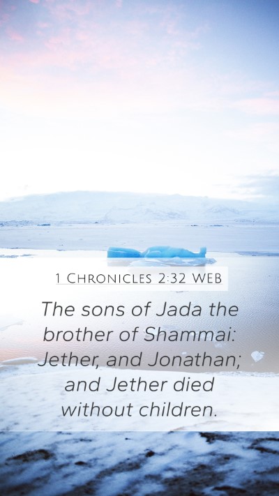 1 Chronicles 2:32 WEB Mobile Phone Wallpaper - The sons of Jada the brother of Shammai: Jether, - Mobile Bible Verse Wallpaper