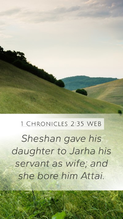 1 Chronicles 2:35 WEB Mobile Phone Wallpaper - Sheshan gave his daughter to Jarha his servant as - Mobile Bible Verse Wallpaper