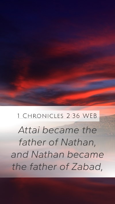1 Chronicles 2:36 WEB Mobile Phone Wallpaper - Attai became the father of Nathan, and Nathan - Mobile Bible Verse Wallpaper