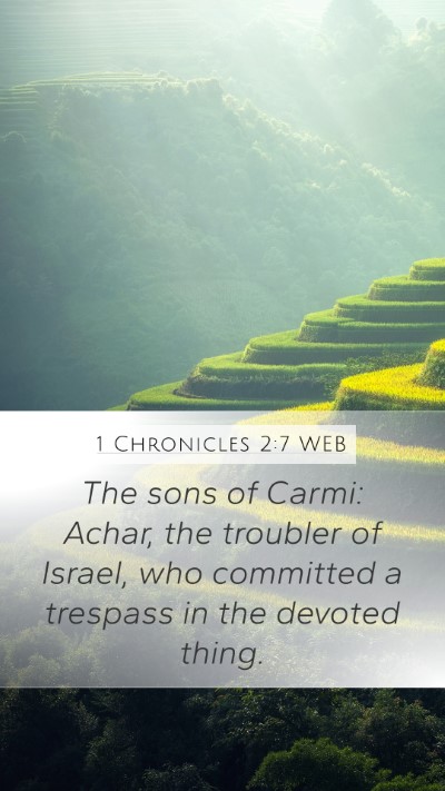 1 Chronicles 2:7 WEB Bible Verse Image