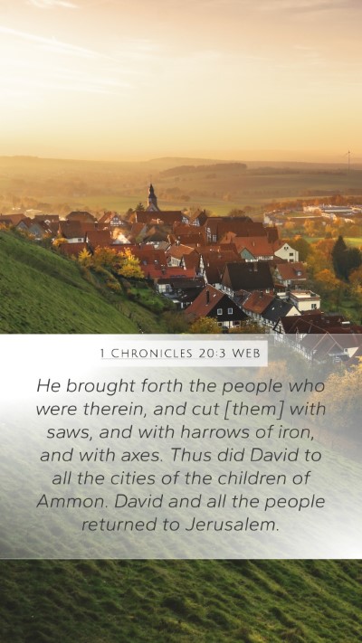 1 Chronicles 20:3 WEB Bible Verse Image