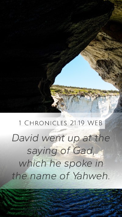 1 Chronicles 21:19 WEB Bible Verse Image