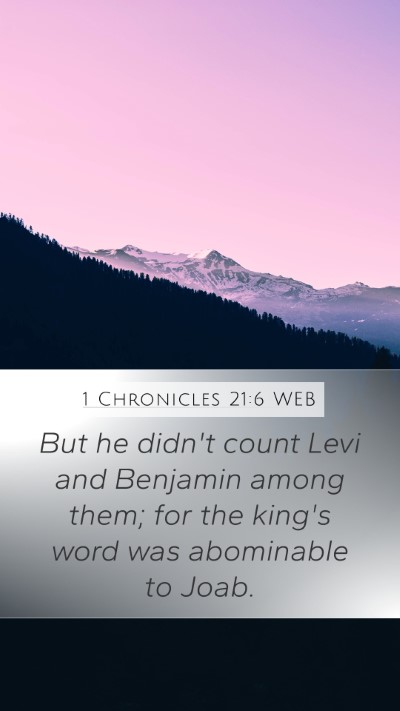 1 Chronicles 21:6 WEB Bible Verse Image