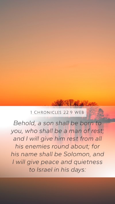 1 Chronicles 22:9 WEB Bible Verse Image