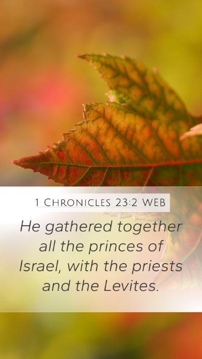 1 Chronicles 23:2 WEB Mobile Phone Wallpaper - He gathered together all the princes of Israel, - Mobile Bible Verse Wallpaper