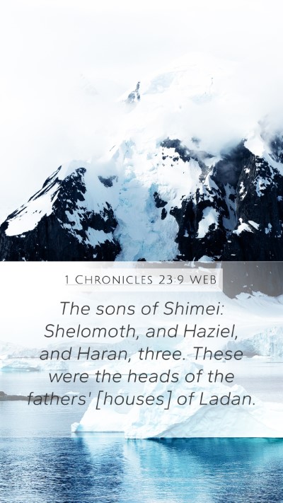 1 Chronicles 23:9 WEB Mobile Phone Wallpaper - The sons of Shimei: Shelomoth, and Haziel, and - Mobile Bible Verse Wallpaper