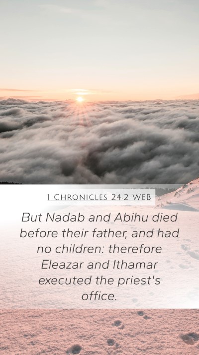 1 Chronicles 24:2 WEB Bible Verse Image