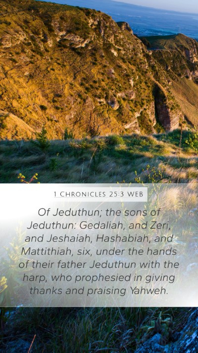 1 Chronicles 25:3 WEB Bible Verse Image