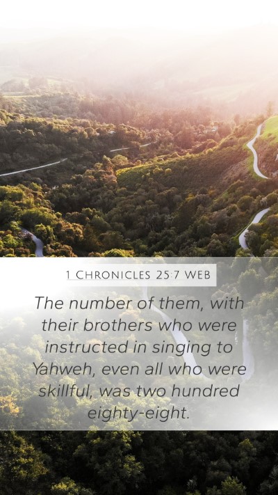 1 Chronicles 25:7 WEB Bible Verse Image