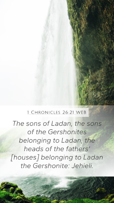1 Chronicles 26:21 WEB Bible Verse Image