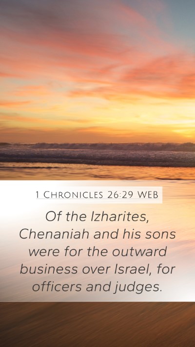 1 Chronicles 26:29 WEB Bible Verse Image