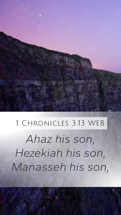 1 Chronicles 3:13 WEB Bible Verse Image