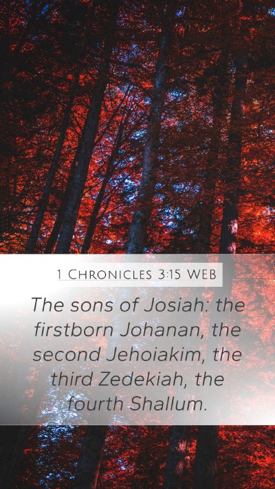 1 Chronicles 3:15 WEB Bible Verse Image