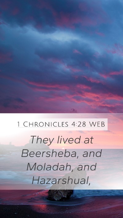 1 Chronicles 4:28 WEB Bible Verse Image