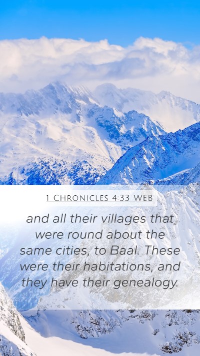 1 Chronicles 4:33 WEB Bible Verse Image