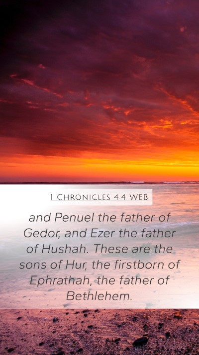 1 Chronicles 4:4 WEB Bible Verse Image