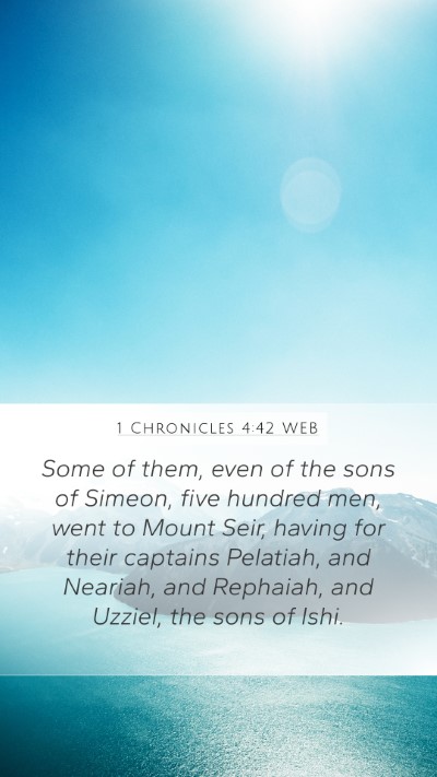 1 Chronicles 4:42 WEB Bible Verse Image