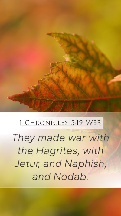 1 Chronicles 5:19 WEB Bible Verse Image