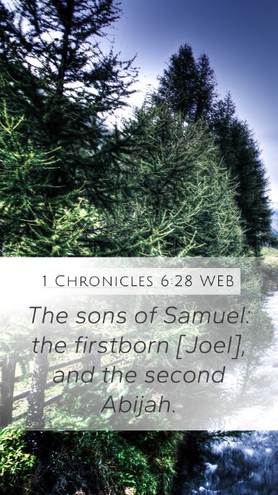1 Chronicles 6:28 WEB Bible Verse Image
