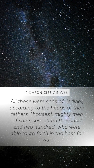 1 Chronicles 7:11 WEB Mobile Phone Wallpaper - All these were sons of Jediael, according to the - Mobile Bible Verse Wallpaper