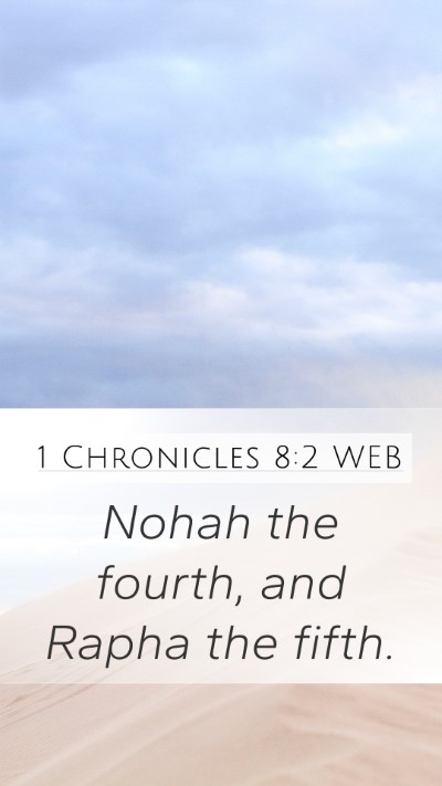 1 Chronicles 8:2 WEB Mobile Phone Wallpaper - Nohah the fourth, and Rapha the - Mobile Bible Verse Wallpaper