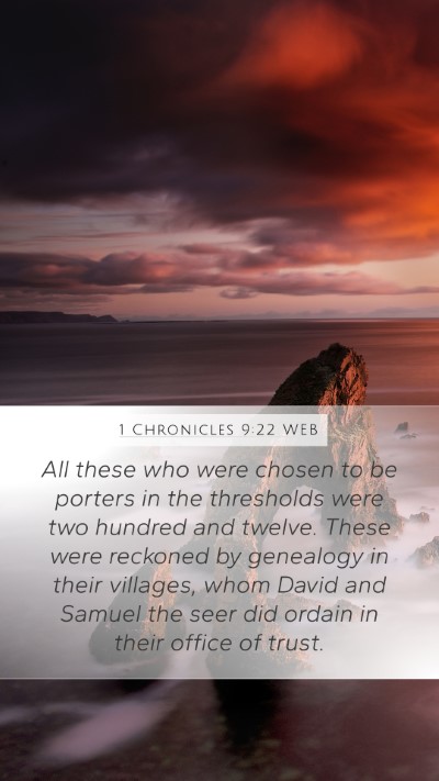 1 Chronicles 9:22 WEB Bible Verse Image