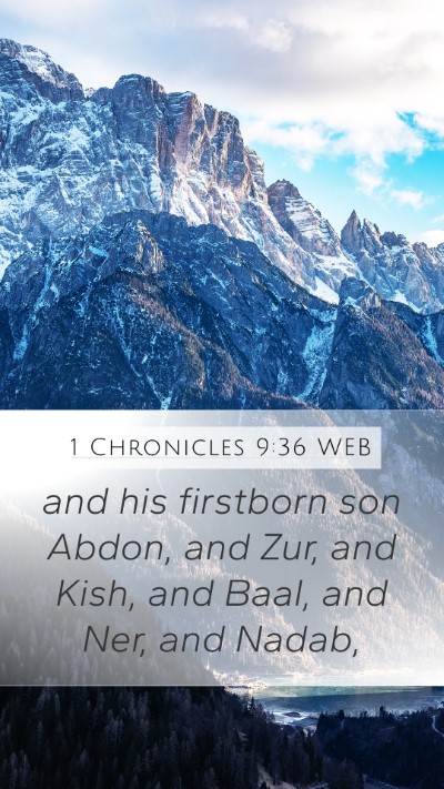 1 Chronicles 9:36 WEB Bible Verse Image