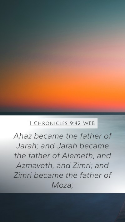 1 Chronicles 9:42 WEB Bible Verse Image