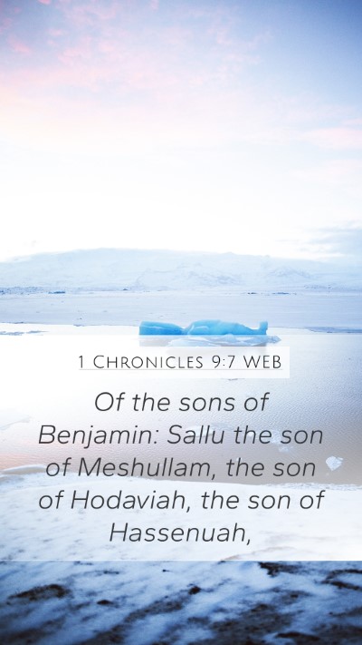 1 Chronicles 9:7 WEB Bible Verse Image