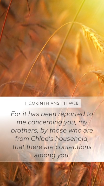 1 Corinthians 1:11 WEB Bible Verse Image